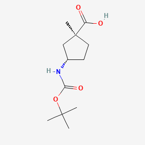 molecular formula C12H21NO4 B8241671 trans-3-(Tert-butoxycarbonylamino)-1-methyl-cyclopentanecarboxylic acid 