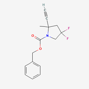 molecular formula C15H15F2NO2 B8241734 Benzyl 2-ethynyl-4,4-difluoro-2-methylpyrrolidine-1-carboxylate 