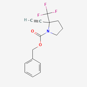 molecular formula C15H14F3NO2 B8241739 Benzyl 2-ethynyl-2-(trifluoromethyl)pyrrolidine-1-carboxylate 