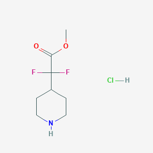 molecular formula C8H14ClF2NO2 B8241749 Methyl 2,2-difluoro-2-(piperidin-4-yl)acetate hydrochloride 