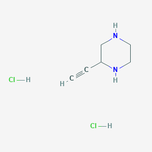molecular formula C6H12Cl2N2 B8241781 2-Ethynylpiperazine dihydrochloride 