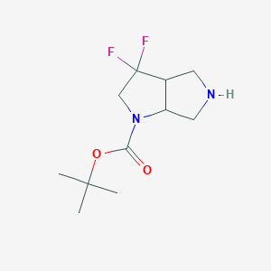 molecular formula C11H18F2N2O2 B8241816 Tert-butyl 3,3-difluoro-2,3a,4,5,6,6a-hexahydropyrrolo[3,4-b]pyrrole-1-carboxylate 