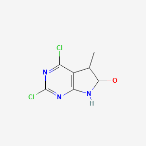 molecular formula C7H5Cl2N3O B8241854 2,4-dichloro-5-methyl-5H,6H,7H-pyrrolo[2,3-d]pyrimidin-6-one CAS No. 1638767-98-2