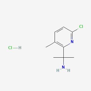 molecular formula C9H14Cl2N2 B8241875 2-(6-Chloro-3-methyl-2-pyridyl)propan-2-amine;hydrochloride 
