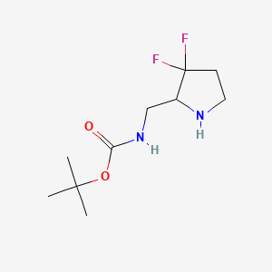 molecular formula C10H18F2N2O2 B8241900 tert-butyl N-[(3,3-difluoropyrrolidin-2-yl)methyl]carbamate 