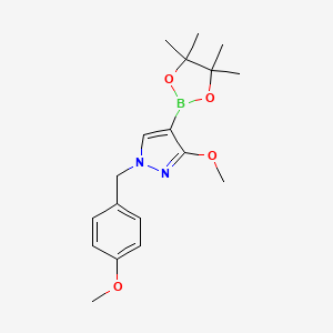 molecular formula C18H25BN2O4 B8241947 3-Methoxy-1-(4-methoxybenzyl)-4-(4,4,5,5-tetramethyl-1,3,2-dioxaborolan-2-yl)-1H-pyrazole CAS No. 1662682-34-9