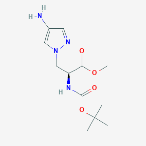 molecular formula C12H20N4O4 B8241948 methyl (2S)-3-(4-amino-1H-pyrazol-1-yl)-2-{[(tert-butoxy)carbonyl]amino}propanoate 