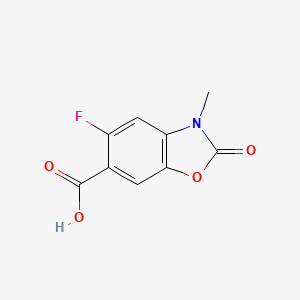molecular formula C9H6FNO4 B8241954 5-Fluoro-3-methyl-2-oxo-2,3-dihydrobenzo[d]oxazole-6-carboxylic acid 