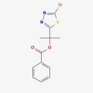 molecular formula C12H11BrN2O2S B8241981 2-(5-Bromo-1,3,4-thiadiazol-2-yl)propan-2-yl benzoate 