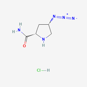 molecular formula C5H10ClN5O B8242007 (2S,4S)-4-azidopyrrolidine-2-carboxamide hydrochloride 