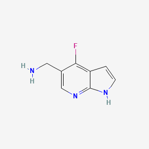 molecular formula C8H8FN3 B8242017 (4-Fluoro-1H-pyrrolo[2,3-B]pyridin-5-YL)methanamine 