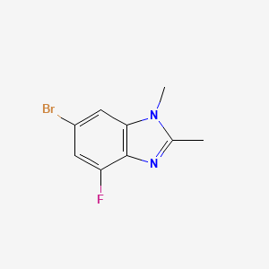molecular formula C9H8BrFN2 B8242028 6-Bromo-4-fluoro-1,2-dimethyl-benzimidazole 