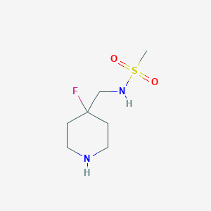 molecular formula C7H15FN2O2S B8242040 N-((4-Fluoropiperidin-4-yl)methyl)methanesulfonamide 