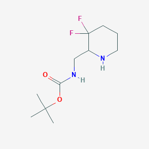molecular formula C11H20F2N2O2 B8242047 tert-Butyl ((3,3-difluoropiperidin-2-yl)methyl)carbamate 
