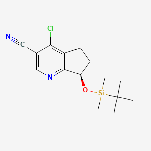 molecular formula C15H21ClN2OSi B8242096 (R)-7-((tert-Butyldimethylsilyl)oxy)-4-chloro-6,7-dihydro-5H-cyclopenta[b]pyridine-3-carbonitrile CAS No. 2088852-71-3