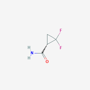 molecular formula C4H5F2NO B8242117 (1S)-2,2-Difluorocyclopropane-1-carboxamide 