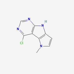 molecular formula C9H7ClN4 B8242120 4-Chloro-5-methyl-5,8-dihydropyrrolo[2',3':4,5]pyrrolo[2,3-d]pyrimidine 