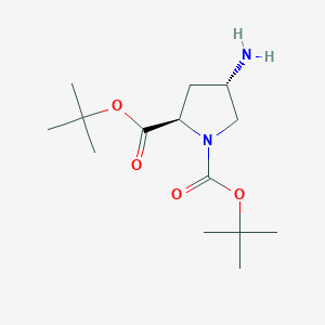 molecular formula C14H26N2O4 B8242134 Di-tert-butyl (2R,4S)-4-aminopyrrolidine-1,2-dicarboxylate 
