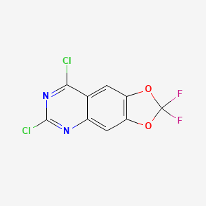 molecular formula C9H2Cl2F2N2O2 B8242143 6,8-Dichloro-2,2-difluoro-[1,3]dioxolo[4,5-g]quinazoline 