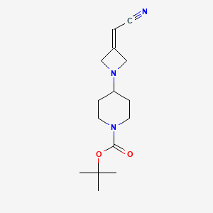 molecular formula C15H23N3O2 B8242148 tert-Butyl 4-(3-(cyanomethylene)azetidin-1-yl)piperidine-1-carboxylate 