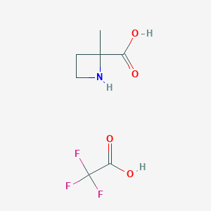 molecular formula C7H10F3NO4 B8242171 2-Methylazetidine-2-carboxylic acid; trifluoroacetic acid 