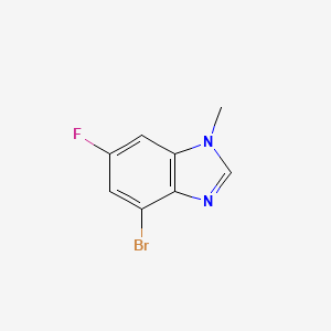 molecular formula C8H6BrFN2 B8242172 4-Bromo-6-fluoro-1-methyl-1H-benzo[d]imidazole 