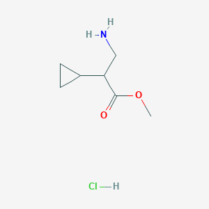 molecular formula C7H14ClNO2 B8242189 Methyl 3-amino-2-cyclopropylpropanoate hydrochloride CAS No. 1638760-85-6