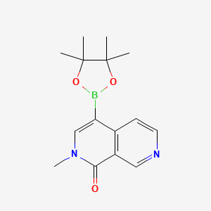 molecular formula C15H19BN2O3 B8242193 2-Methyl-4-(tetramethyl-1,3,2-dioxaborolan-2-yl)-1,2-dihydro-2,7-naphthyridin-1-one 