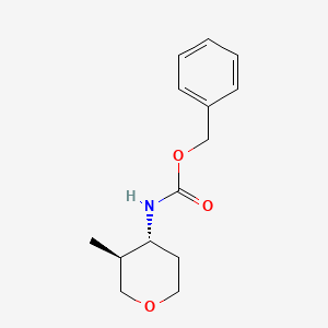 Carbamic acid, N-[(3R,4S)-tetrahydro-3-methyl-2H-pyran-4-yl]-, phenylmethyl ester, rel-