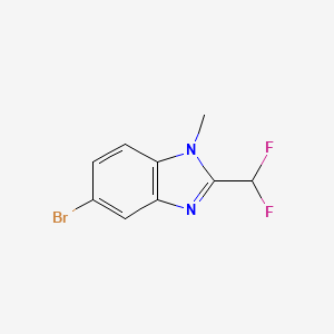 molecular formula C9H7BrF2N2 B8242253 5-bromo-2-(difluoromethyl)-1-methyl-1H-benzimidazole 