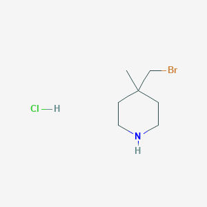 molecular formula C7H15BrClN B8242261 4-(Bromomethyl)-4-methylpiperidine hydrochloride 