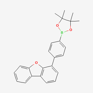 molecular formula C24H23BO3 B8242340 2-(4-(Dibenzo[b,d]furan-4-yl)phenyl)-4,4,5,5-tetramethyl-1,3,2-dioxaborolane 