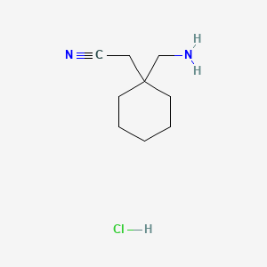 molecular formula C9H17ClN2 B8242391 2-(1-(Aminomethyl)cyclohexyl)acetonitrile hydrochloride 