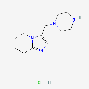 molecular formula C13H23ClN4 B8242423 2-Methyl-3-(piperazin-1-ylmethyl)-5,6,7,8-tetrahydroimidazo[1,2-A]pyridine hydrochloride 