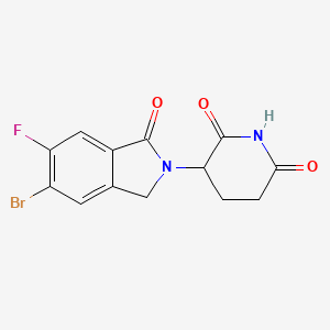 molecular formula C13H10BrFN2O3 B8242490 3-(5-Bromo-6-fluoro-1-oxoisoindolin-2-yl)piperidine-2,6-dione 
