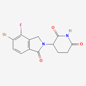 molecular formula C13H10BrFN2O3 B8242498 3-(5-Bromo-4-fluoro-1-oxoisoindolin-2-yl)piperidine-2,6-dione 