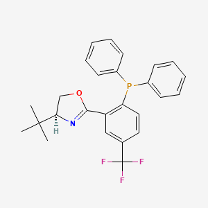 molecular formula C26H25F3NOP B8242501 (4S)-2-[2-(Diphenylphosphino)-5-(trifluoromethyl)phenyl]-4beta-tert-butyl-2-oxazoline 