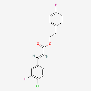 molecular formula C17H13ClF2O2 B8242524 4-Fluorophenethyl 3-(4-chloro-3-fluorophenyl)acrylate 