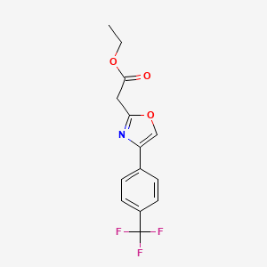 molecular formula C14H12F3NO3 B8242537 Ethyl 2-(4-(4-(trifluoromethyl)phenyl)oxazol-2-yl)acetate 