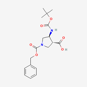 (3R,4S)-1-((Benzyloxy)carbonyl)-4-((tert-butoxycarbonyl)amino)pyrrolidine-3-carboxylic acid