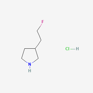 molecular formula C6H13ClFN B8242590 3-(2-Fluoroethyl)pyrrolidine hydrochloride 