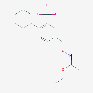 molecular formula C18H24F3NO2 B8242657 (Z)-(ethyl N-{[4-cyclohexyl-3-(trifluoromethyl)phenyl]methoxy}ethanecarboximidate) 