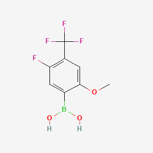 molecular formula C8H7BF4O3 B8242752 [5-Fluoro-2-methoxy-4-(trifluoromethyl)phenyl]boronic acid 