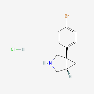 molecular formula C11H13BrClN B8242785 (1R,5S)-1-(4-bromophenyl)-3-azabicyclo[3.1.0]hexane hydrochloride 
