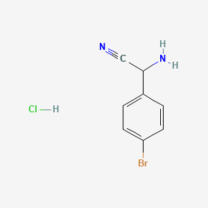 molecular formula C8H8BrClN2 B8242793 2-Amino-2-(4-bromophenyl)acetonitrile hydrochloride 