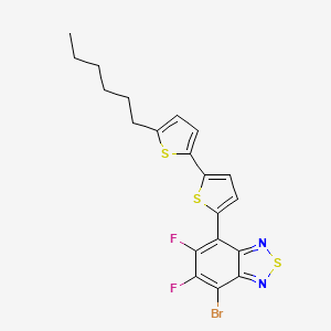 molecular formula C20H17BrF2N2S3 B8242817 4-Bromo-5,6-difluoro-7-(5'-hexyl-[2,2'-bithiophen]-5-yl)benzo[c][1,2,5]thiadiazole 