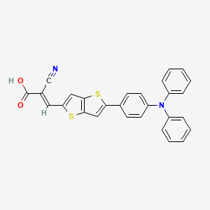 molecular formula C28H18N2O2S2 B8242819 (E)-2-cyano-3-(5-(4-(diphenylamino)phenyl)thieno[3,2-b]thiophen-2-yl)acrylic acid 
