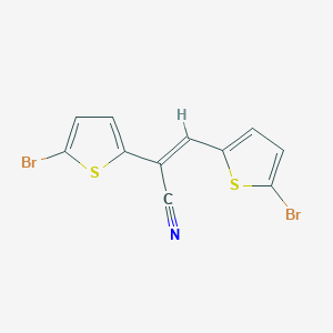 molecular formula C11H5Br2NS2 B8242877 (e)-2,3-Bis(5-bromothiophen-2-yl)acrylonitrile 