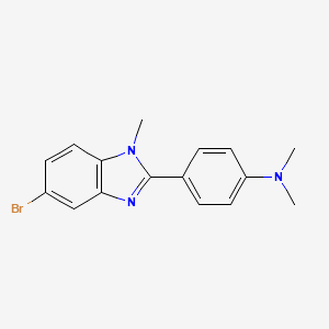 molecular formula C16H16BrN3 B8242888 4-(5-Bromo-1-methyl-1H-benzo[d]imidazol-2-yl)-N,N-dimethylaniline 