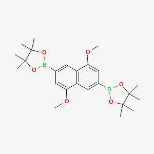 molecular formula C24H34B2O6 B8242912 2,2'-(4,8-Dimethoxynaphthalene-2,6-diyl)bis(4,4,5,5-tetramethyl-1,3,2-dioxaborolane) 